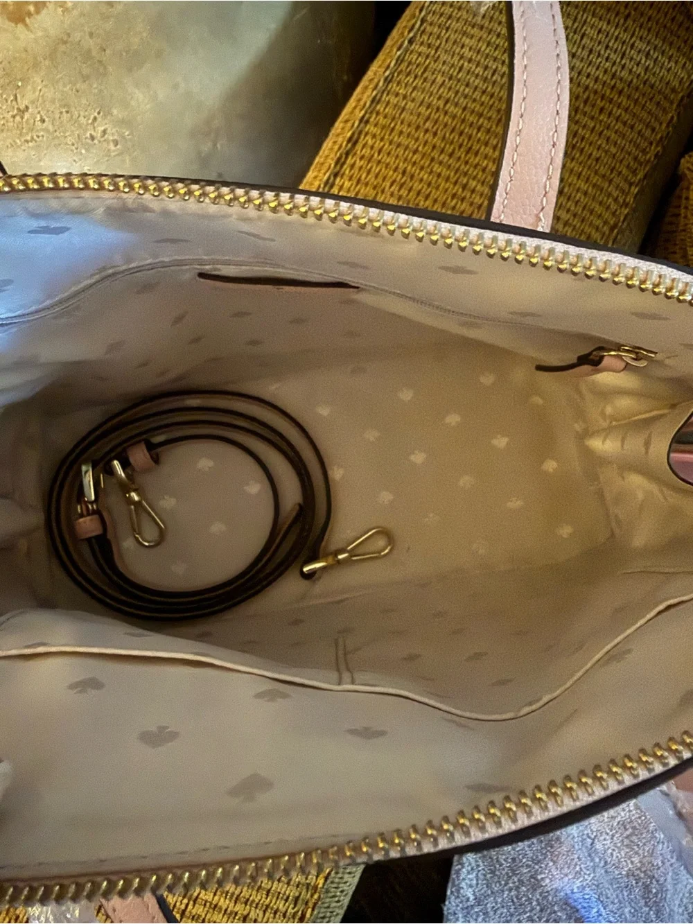 kate spade light pink satchel dome-style handbag